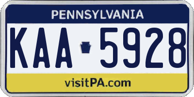 PA license plate KAA5928
