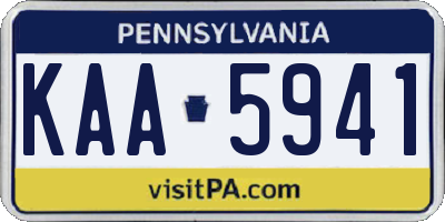 PA license plate KAA5941