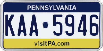 PA license plate KAA5946