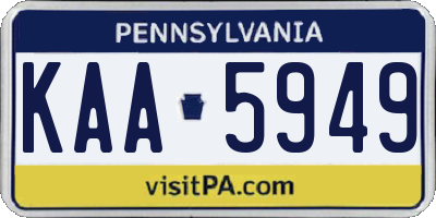 PA license plate KAA5949