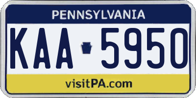 PA license plate KAA5950