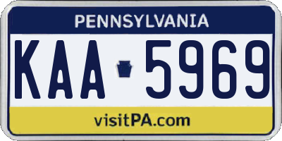 PA license plate KAA5969