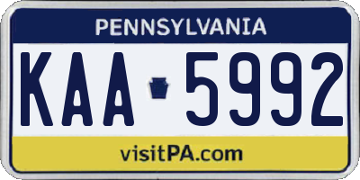 PA license plate KAA5992