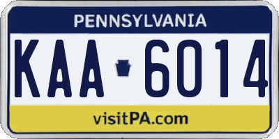 PA license plate KAA6014
