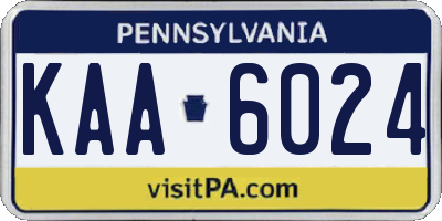 PA license plate KAA6024
