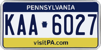 PA license plate KAA6027