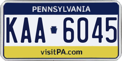 PA license plate KAA6045