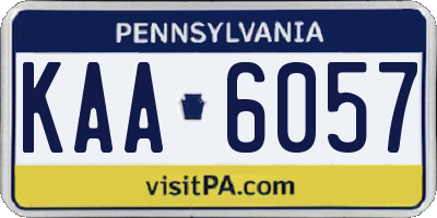 PA license plate KAA6057