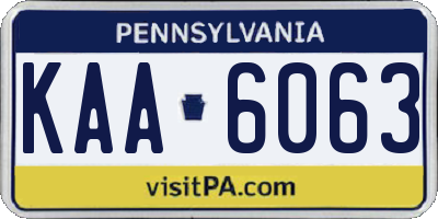 PA license plate KAA6063
