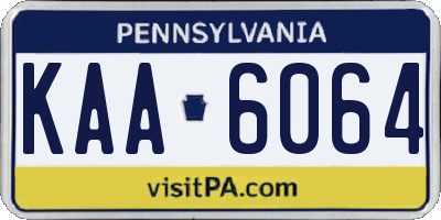 PA license plate KAA6064