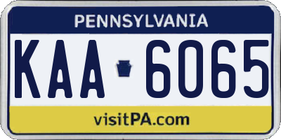 PA license plate KAA6065