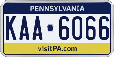 PA license plate KAA6066