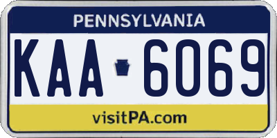 PA license plate KAA6069