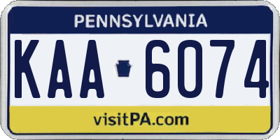 PA license plate KAA6074