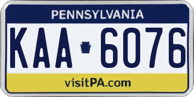 PA license plate KAA6076