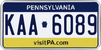 PA license plate KAA6089