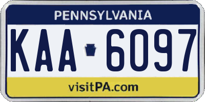 PA license plate KAA6097