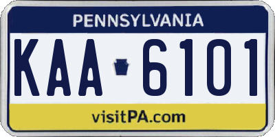 PA license plate KAA6101