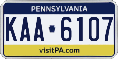 PA license plate KAA6107