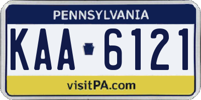 PA license plate KAA6121
