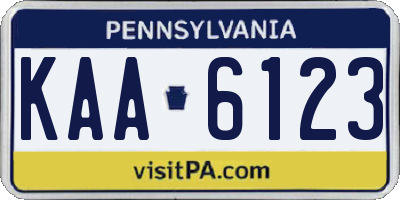 PA license plate KAA6123