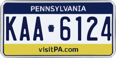 PA license plate KAA6124