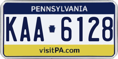 PA license plate KAA6128