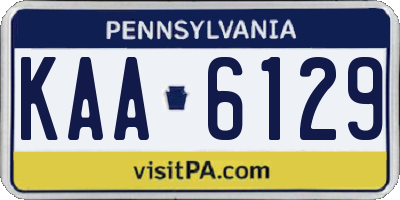 PA license plate KAA6129