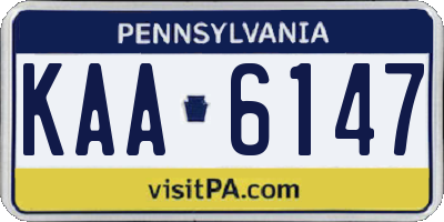 PA license plate KAA6147