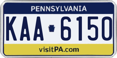 PA license plate KAA6150