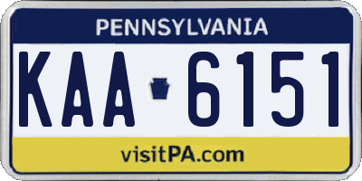PA license plate KAA6151