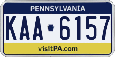 PA license plate KAA6157