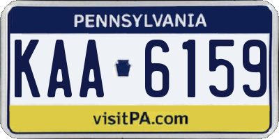 PA license plate KAA6159