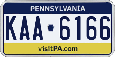 PA license plate KAA6166