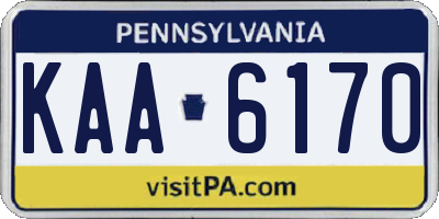PA license plate KAA6170