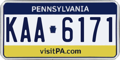 PA license plate KAA6171