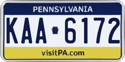 PA license plate KAA6172