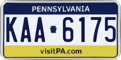 PA license plate KAA6175