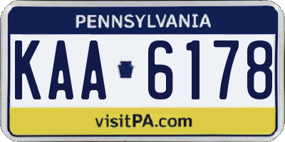 PA license plate KAA6178