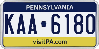 PA license plate KAA6180