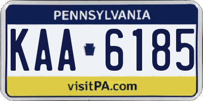 PA license plate KAA6185