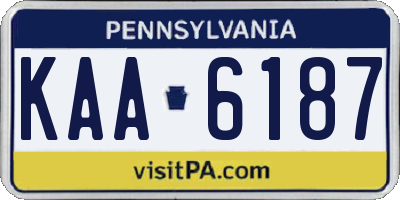 PA license plate KAA6187