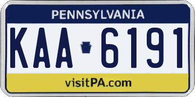 PA license plate KAA6191