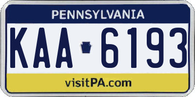 PA license plate KAA6193
