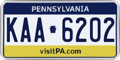 PA license plate KAA6202