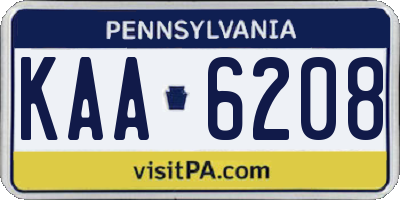PA license plate KAA6208