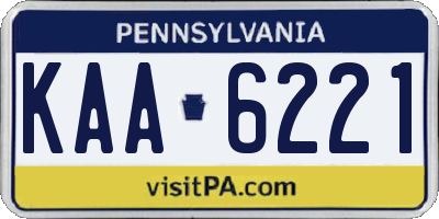 PA license plate KAA6221