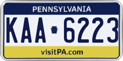 PA license plate KAA6223