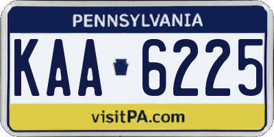PA license plate KAA6225