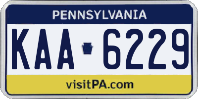 PA license plate KAA6229